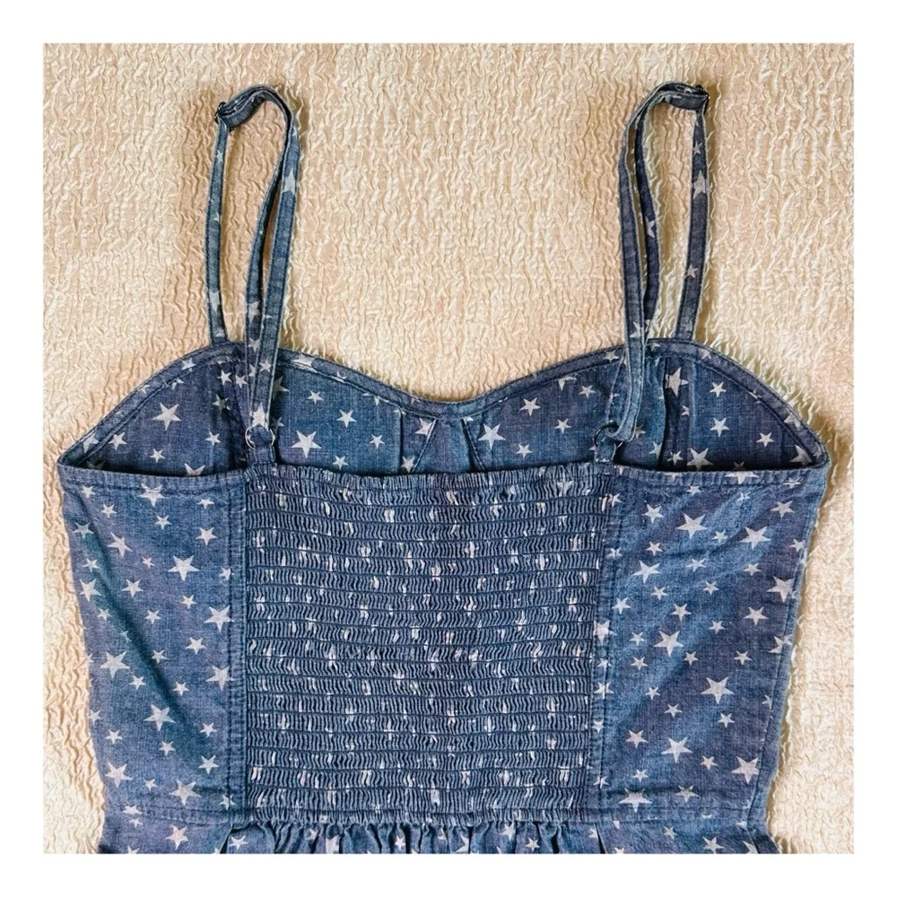 Y2K Vintage Denim Starry Sky Bustier A-line Dress LEI Juniors 3 - Picture 6 of 6